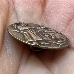 Highly Collectible 3rd Avenue silver button “Playing Doctor.”