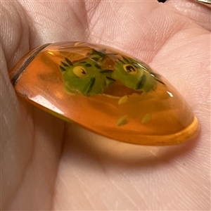 Bakelite realistic fishbowl with fish button.