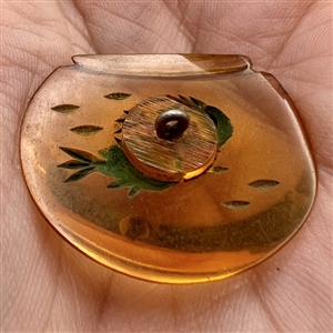 Bakelite realistic fishbowl with fish button.