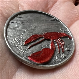 “Lobster by the sea” Battersea pewter show button.