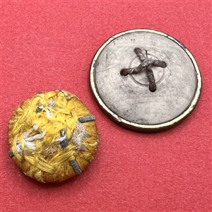 Two 18th c French buttons, Passementerie and Repoussé.
