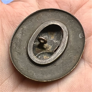 Unique brass button of an Opossum (?).