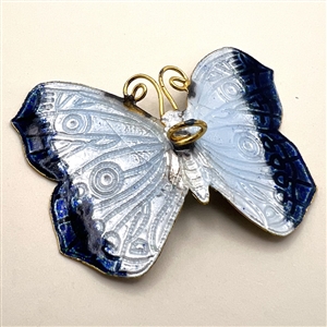 Extra large modern cold enamel button of a realistic butterfly