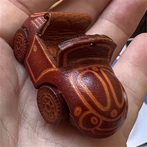 Leather realistic car button.