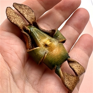 Leather realistic button of a rabbit.