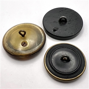 Three horn sporting buttons of deer.