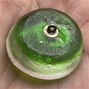 Theresa Rarig studio glass sulphide of man’s head paperweight button.