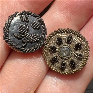 Two 18th c. French Passementerie buttons.