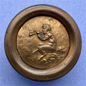 Stamped brass button of Pan piping.
