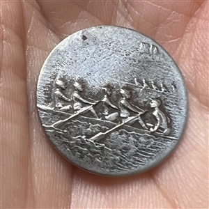 Highly Collectible 3rd Avenue silver button of “Skulling Team”