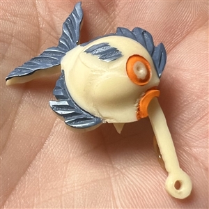 RARE celluloid moveable realistic fish trim.