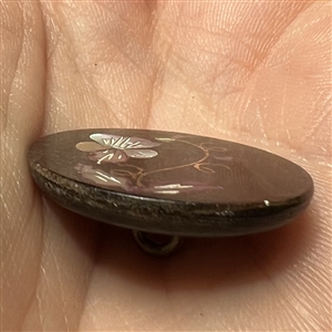 Horn inlay button of a violet.