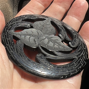 HUGE Vintage Casein button of leaves.