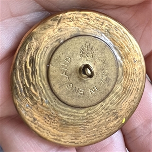Extra Large Bimini glass button of horse and rider.