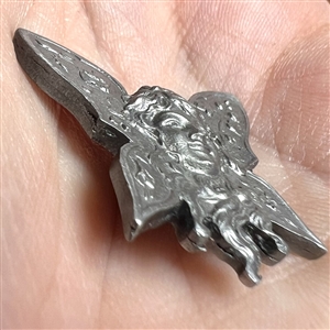 Battersea pewter “fairy girl” Art Nouveau style button.