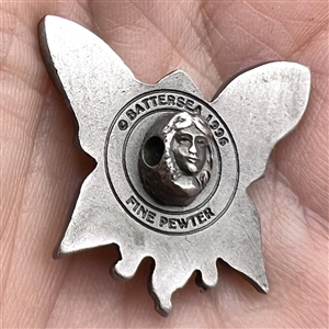 Battersea pewter “fairy girl” Art Nouveau style button.