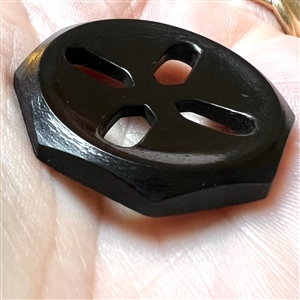 RARE True JET hexagon sew-thru button.