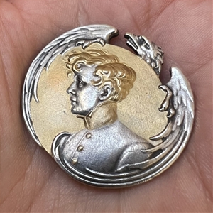 Gilded white metal button Sarah Bernhardt as L’Aiglon. 