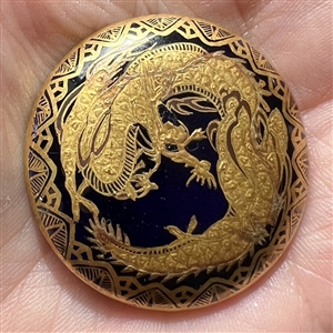 Large Japanese Satsuma of a unique gold dragon.