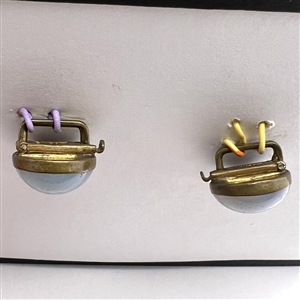 Two glass in metal “Bachelor Buttons”