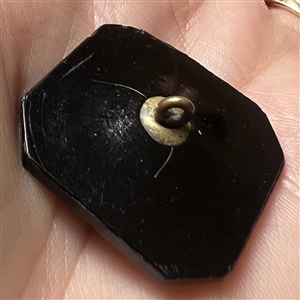Black glass button of Madame Chrysanthemum 