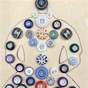 Card of 160+ china buttons.