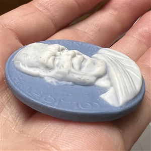 “Col. John H. Glenn Jr.” Jasperware studio button by Marie La Barre Bennett.