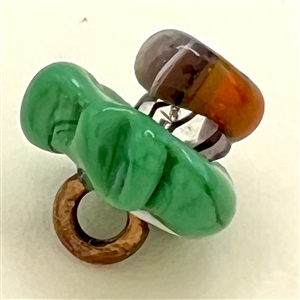 Mary Gaumond’s DIMINUTIVE lady bug studio glass button.