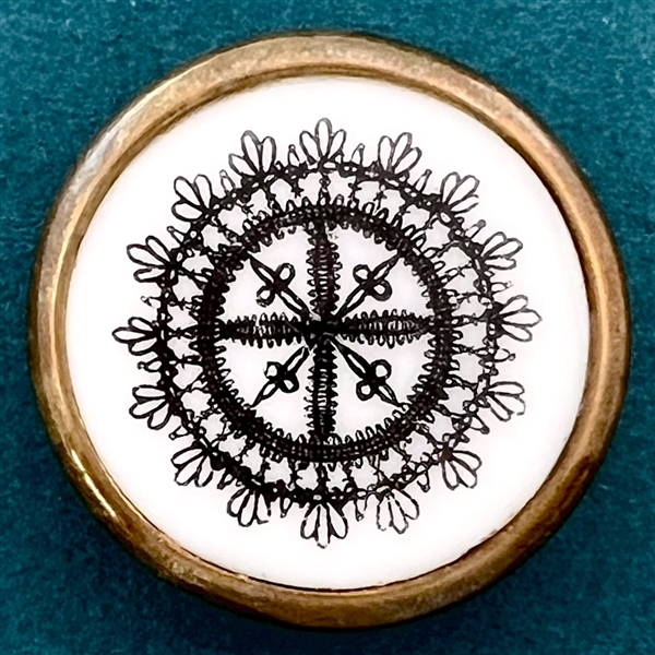 Lacy design ceramic Liverpool transfer button.