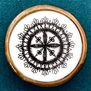 Lacy design ceramic Liverpool transfer button.