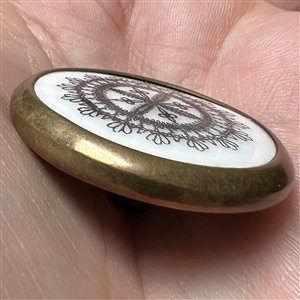 Lacy design ceramic Liverpool transfer button.