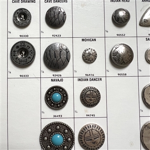 Original card of twenty six Southwest buttons by JHB.