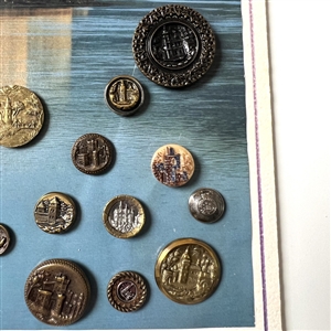 Card of twenty architectural buttons. 