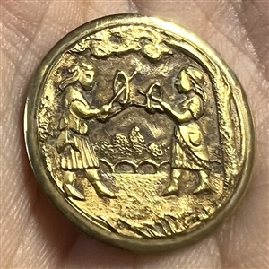 “A Game of Graces” brass button.