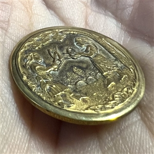 “A Game of Graces” brass button.