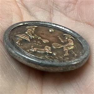 “A Game of Bat and Ball” brass button.