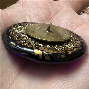 Bimini cobalt blue glass button of a mandolin.