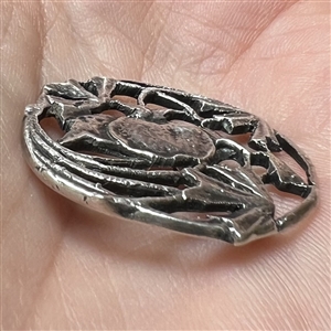 Silver button of a flower.