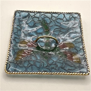 Extra large modern plique-a-jour dragon fly button.