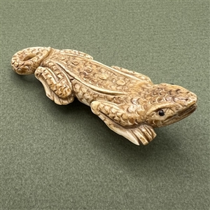 Huge realistic lizard button.