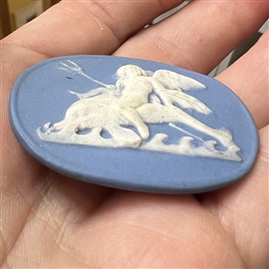 “Water Sign” Jasperware studio button by Marie La Barre-Bennett.