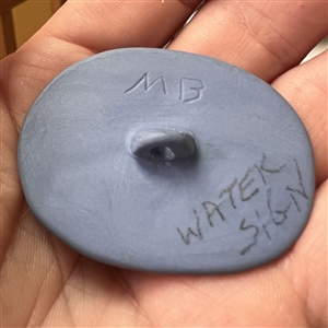 “Water Sign” Jasperware studio button by Marie La Barre-Bennett.