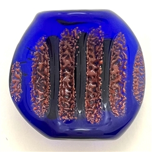 Unusual large cobalt blue Bimini glass button