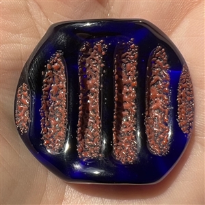 Unusual large cobalt blue Bimini glass button