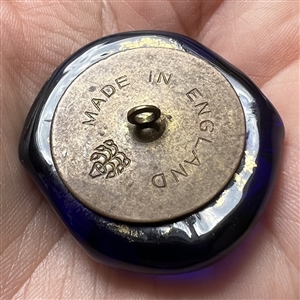 Unusual large cobalt blue Bimini glass button