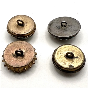 Four Italian mosaic buttons in assorted patterns.