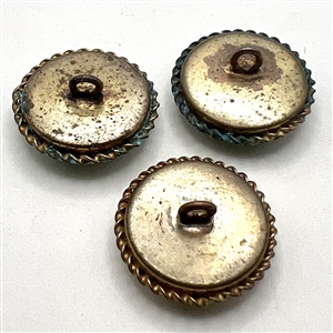 Three Italian mosaic buttons of flowers.