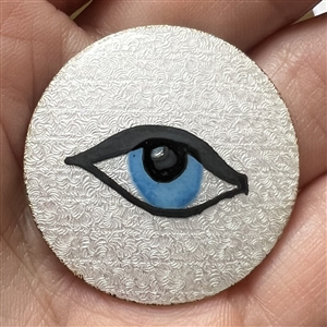 Kevin Kinne Base-taille enamel studio button.