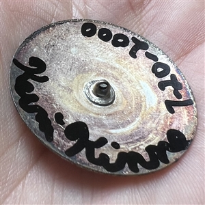 Kevin Kinne Base-taille enamel studio button.