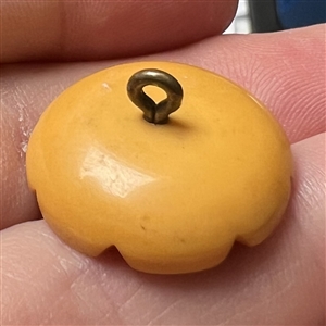 Design under glass Bakelite button.